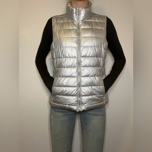 Silver puffer vest